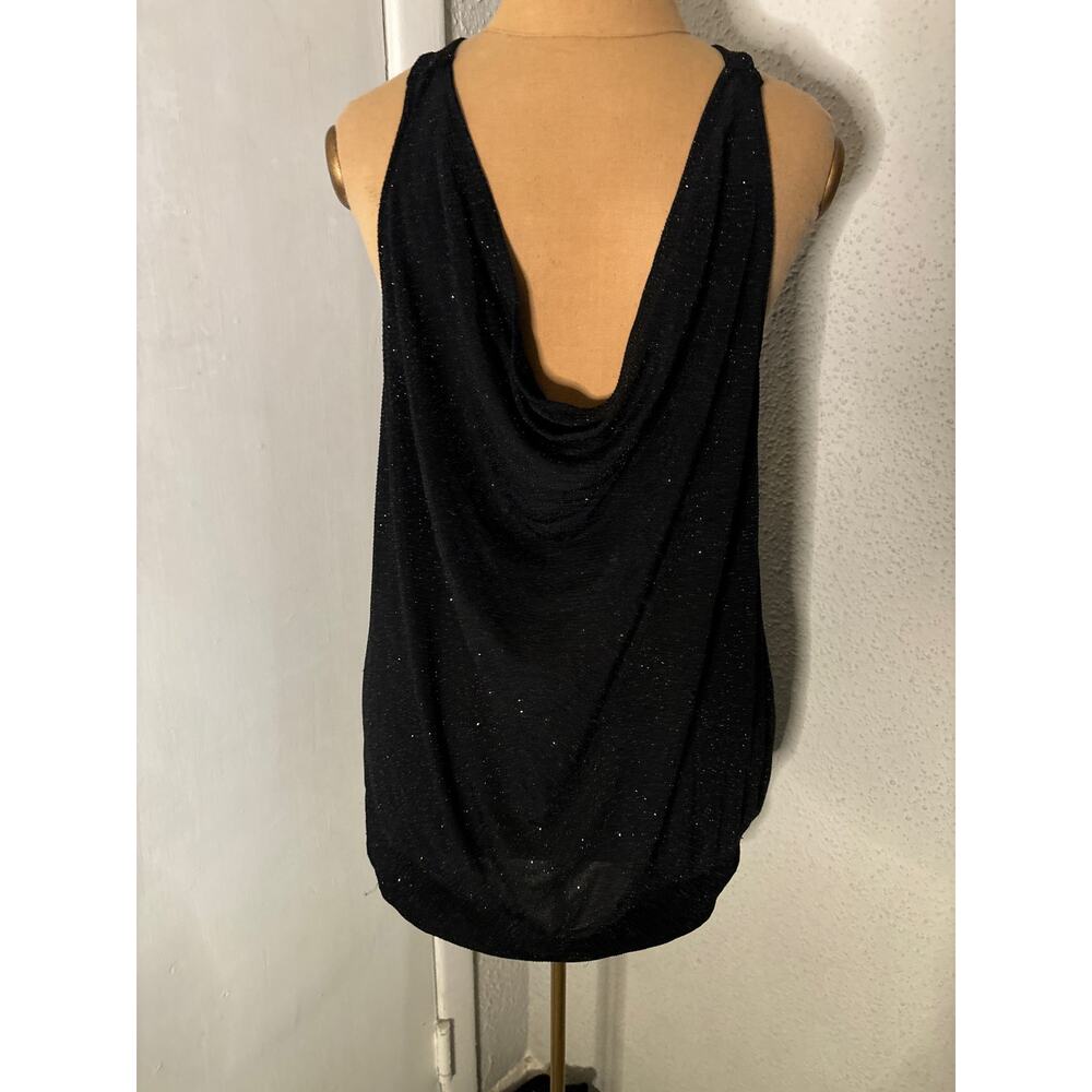 Lane Bryant Sparkly Racerback Cowl Front Tank Top 14/16 Holiday Mobwife Festival